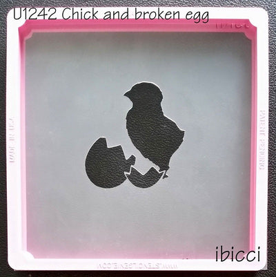 Easter chick and cracked egg stencil by ibicci