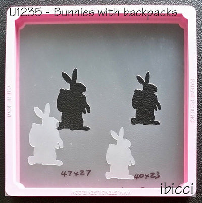 Easter bunny with backpack stencil by ibicci