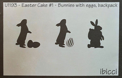 Easter Cake size stencil Easter bunnies stencil by ibicci