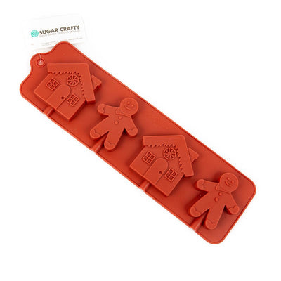 GINGERBREAD MAN and HOUSE lollipop SILICONE CHOCOLATE MOULD