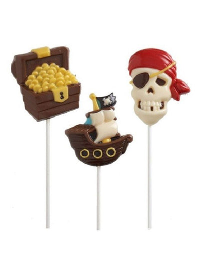 Pirate skull ship and treasure chest lollipop chocolate mould