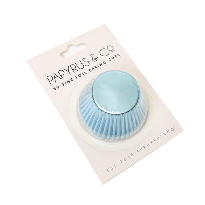 Foil baking cups Pastel baby blue 50mm x 35mm (50) cupcake papers
