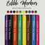 A pack of 10 edible marker pens with double-ended tips, displaying a variety of colors.