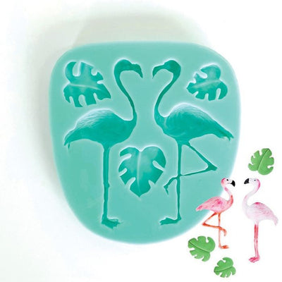 Flamingo and Monstera leaf silicone mould