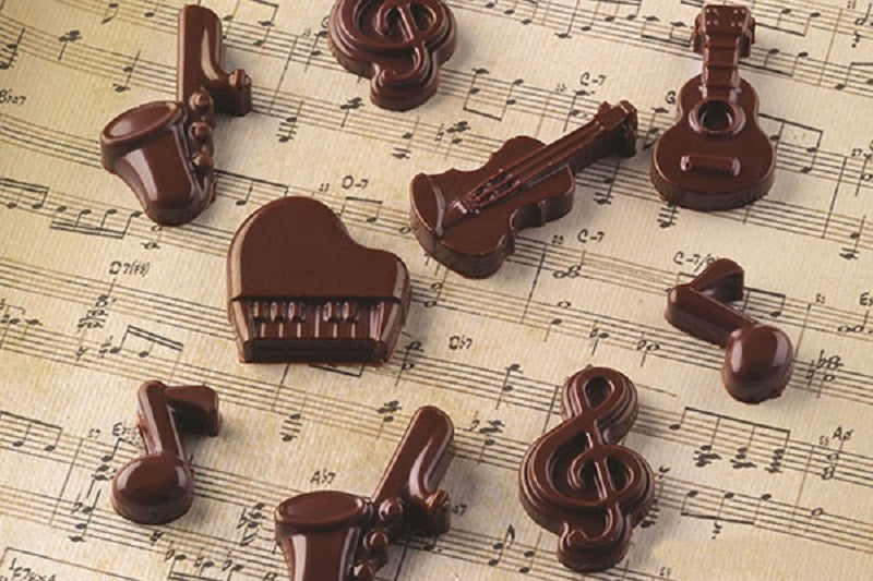 Melody musical notes and instruments silicone chocolate mould