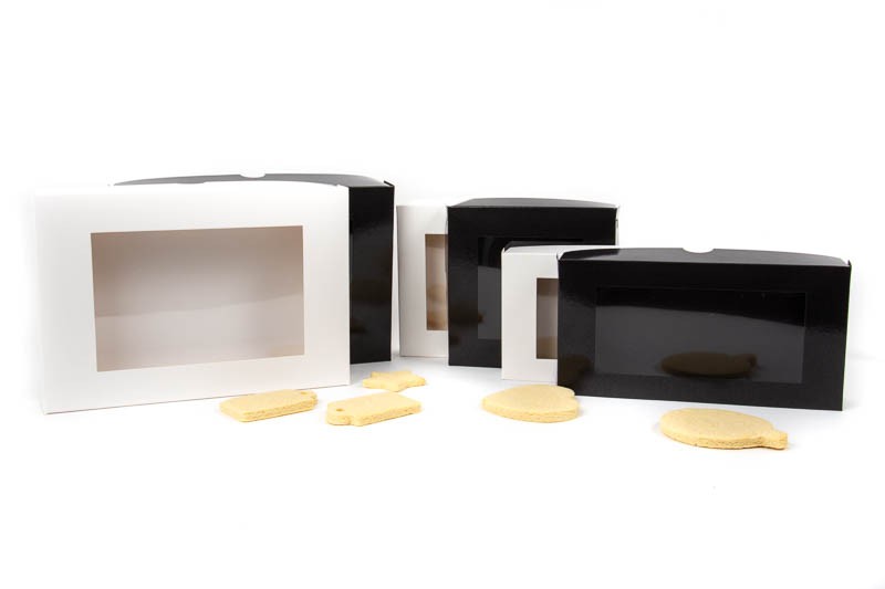 Black window Box for cookies Large Rectangle Sold Singly