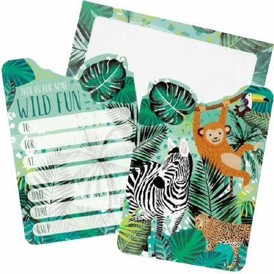 Wild jungle party invites Pack of 8