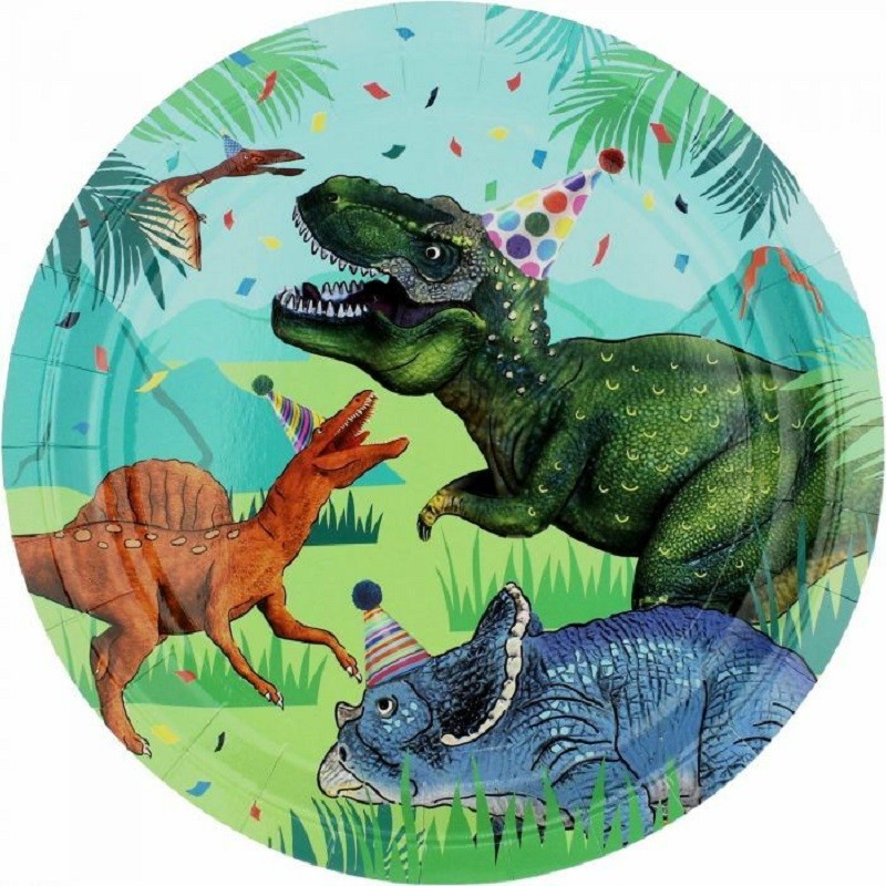 Dinosaur fun party plates pack of 8