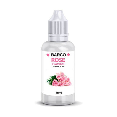 Barco flavouring 30ml Rose.  Add to cake and brownie batters, buttercream or fondant icing etc to flavour.