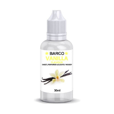 Barco flavouring 30ml vanilla (clear).  Add to cake and brownie batters, buttercream or fondant icing etc to flavour.