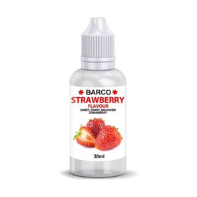 Barco flavouring 30ml Strawberry.  Add to cake and brownie batters, buttercream or fondant icing etc to flavour.