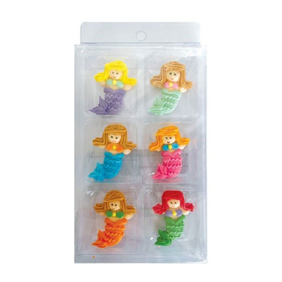 Mermaids SUGAR DECORATIONS 6 PIECE PACK
