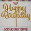 Gobake HAPPY BIRTHDAY Acrylic economy topper Gold Glitter
