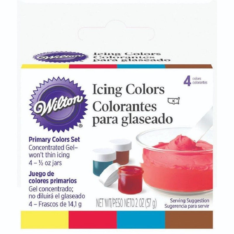 Set 4 primary gel icing colours by Wilton