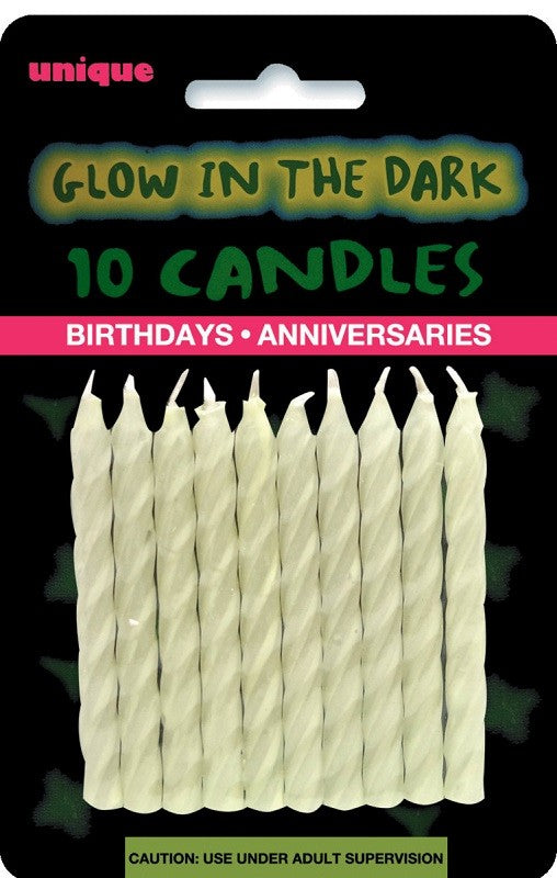 Glow in the dark twist candles pack of 10