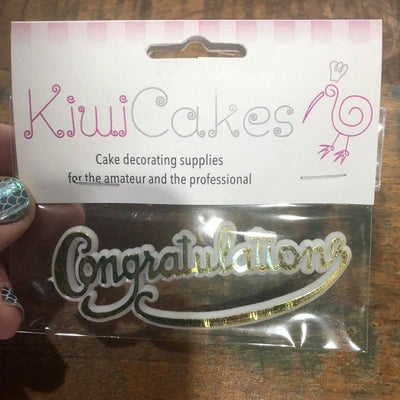 Congratulations gold and white plaque topper style no 1