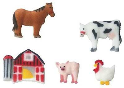 Farm sugar icing decorations cow pig horse barn chicken (8)