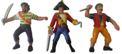 Pirates set of 3 cake topper figurines
