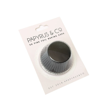Foil baking cups Black 50mm x 35mm (50) cupcake papers