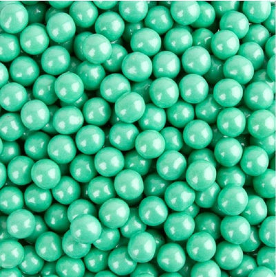 10mm Pearl Turquoise sixlets (cachous or sugar pearls) 100g