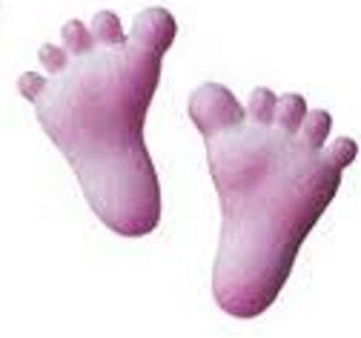 Baby feet pink 6 pairs (12 feet) sugar icing decorations No 1