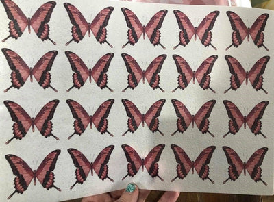 Wafer paper sheet Pink Swallowtail Butterfly Butterflies