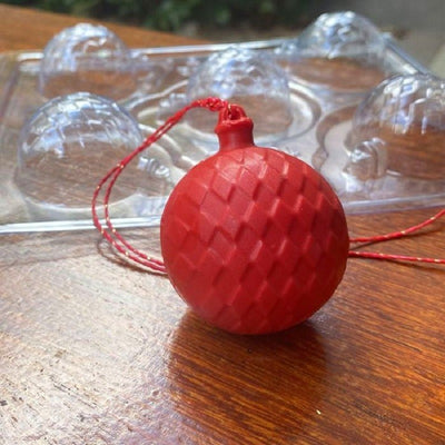 Christmas bauble 3d quilted chocolate mould