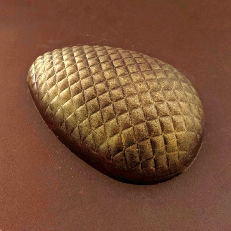Example of finished moulded chocolate Easter Egg using BWB9329 500g Quilted Easter Egg Chocolate Mould