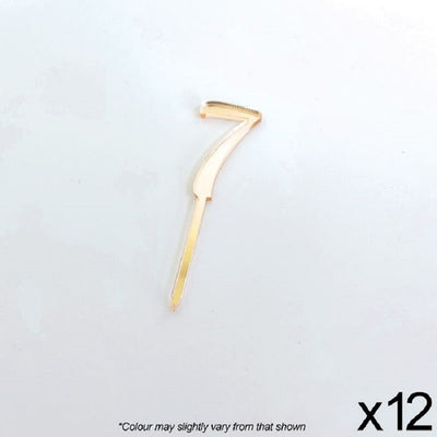 Cupcake acrylic toppers pack of 12 number 7 Gold