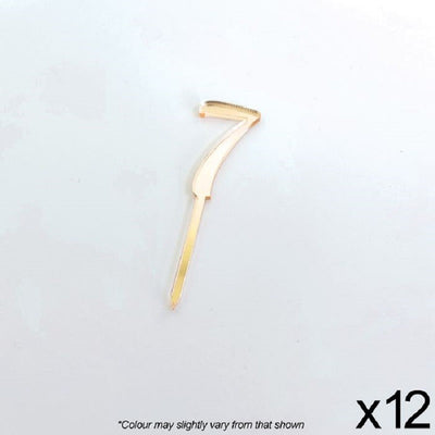 Cupcake acrylic toppers pack of 12 number 7 Gold