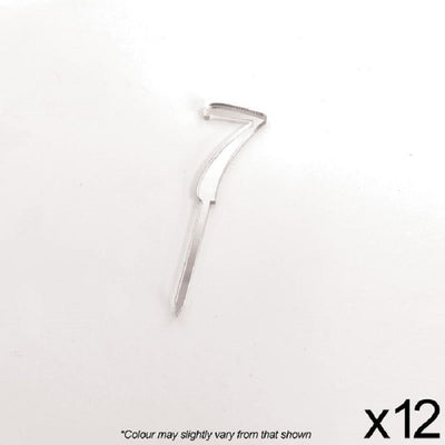 Cupcake acrylic toppers pack of 12 number 7 Silver