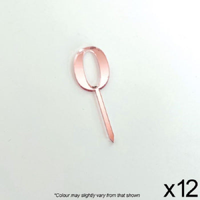Cupcake acrylic toppers pack of 12 number 0 Rose Pink
