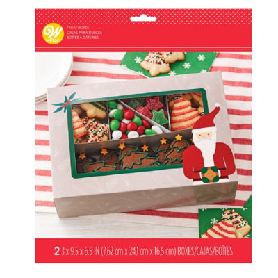 Christmas Santa Bakery or cookie treat boxes pack of 2