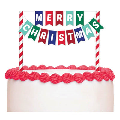 Merry Christmas cake bunting topper