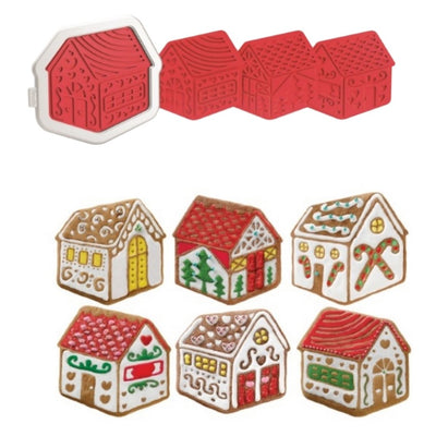 Gingerbread man house cutter with 7 possible designs