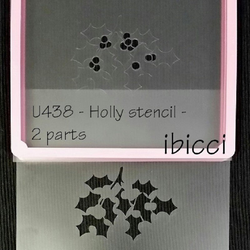 Christmas Holly 2 part stencil by ibicci