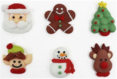 Natural colouring Christmas icing decorations Pack of 12