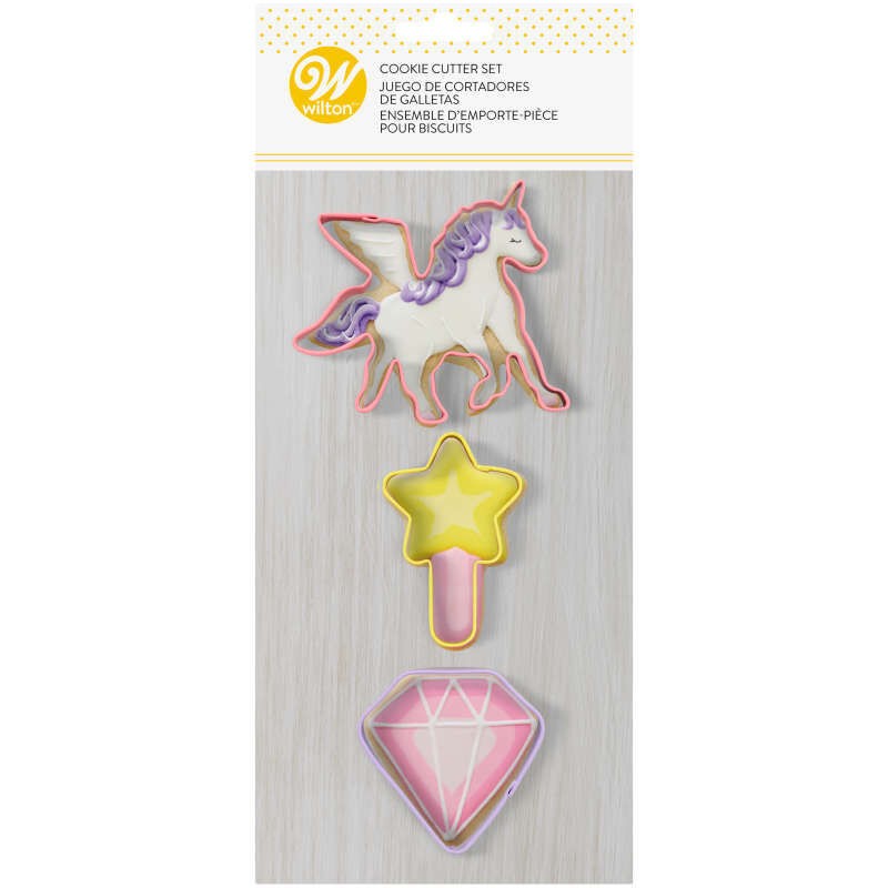 Unicorn Magic Wand and Diamond cookie cutter set 3