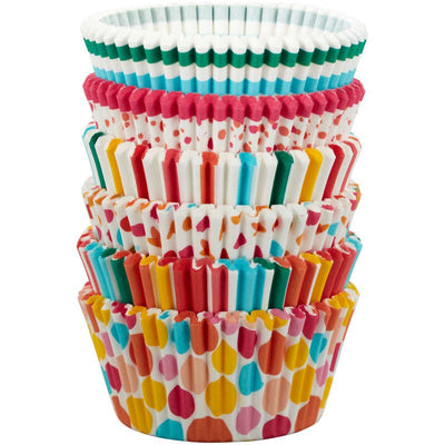 Polka Dots and stripes Standard cupcake papers 150 BRIGHTS