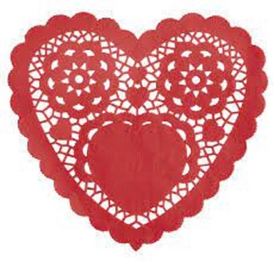 Red heart paper doilies pack of 12 doily