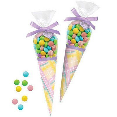 Pastel cone shape treat bag kit Pack of 8