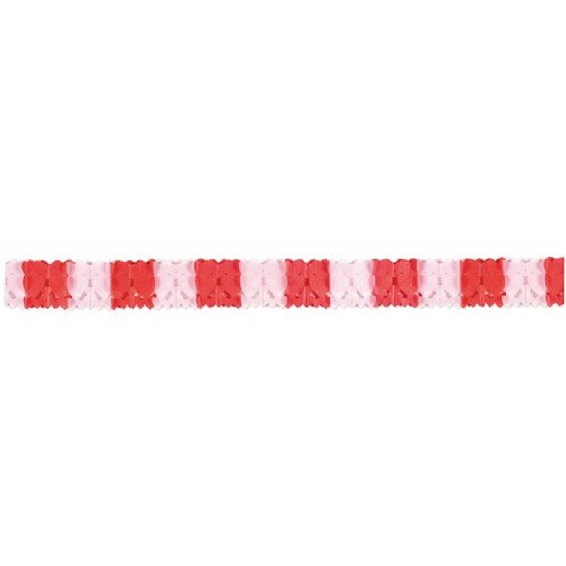 Hearts 3m red and pink paper party garland