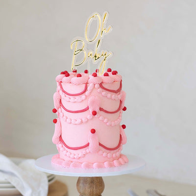 GOLD and OPAQUE LAYERED acrylic CAKE TOPPER Oh Baby