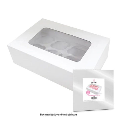 Cupcake box WHITE (holds 12) by Cake Craft 3 inches deep