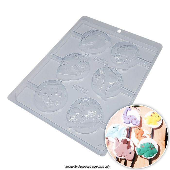 Dinosaurs round lollipop chocolate mould
