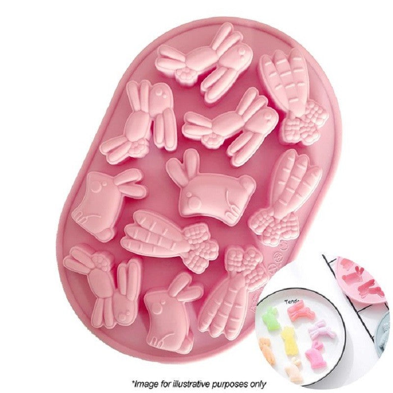 Easter Bunny and Carrots silicone mould