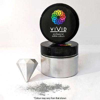 Vivid Silver Large 50g pot Edible Metallic lustre dust