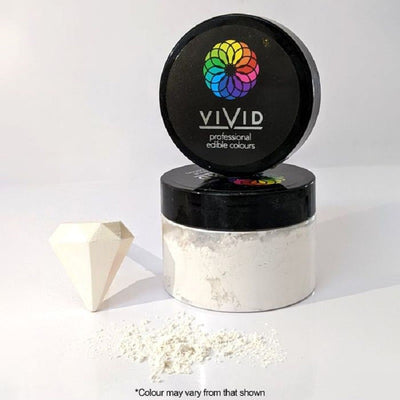Vivid Platinum White Large 50g pot Edible Metallic lustre dust