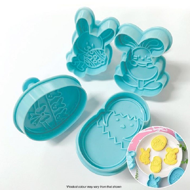 Easter Bunny Eggs and Chick Plunger cutter set of 4