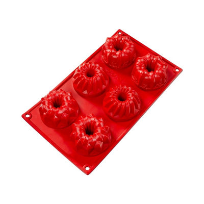 Silicone mould by Fat Daddios Regal Bundt Kugelhopf 6 cavities